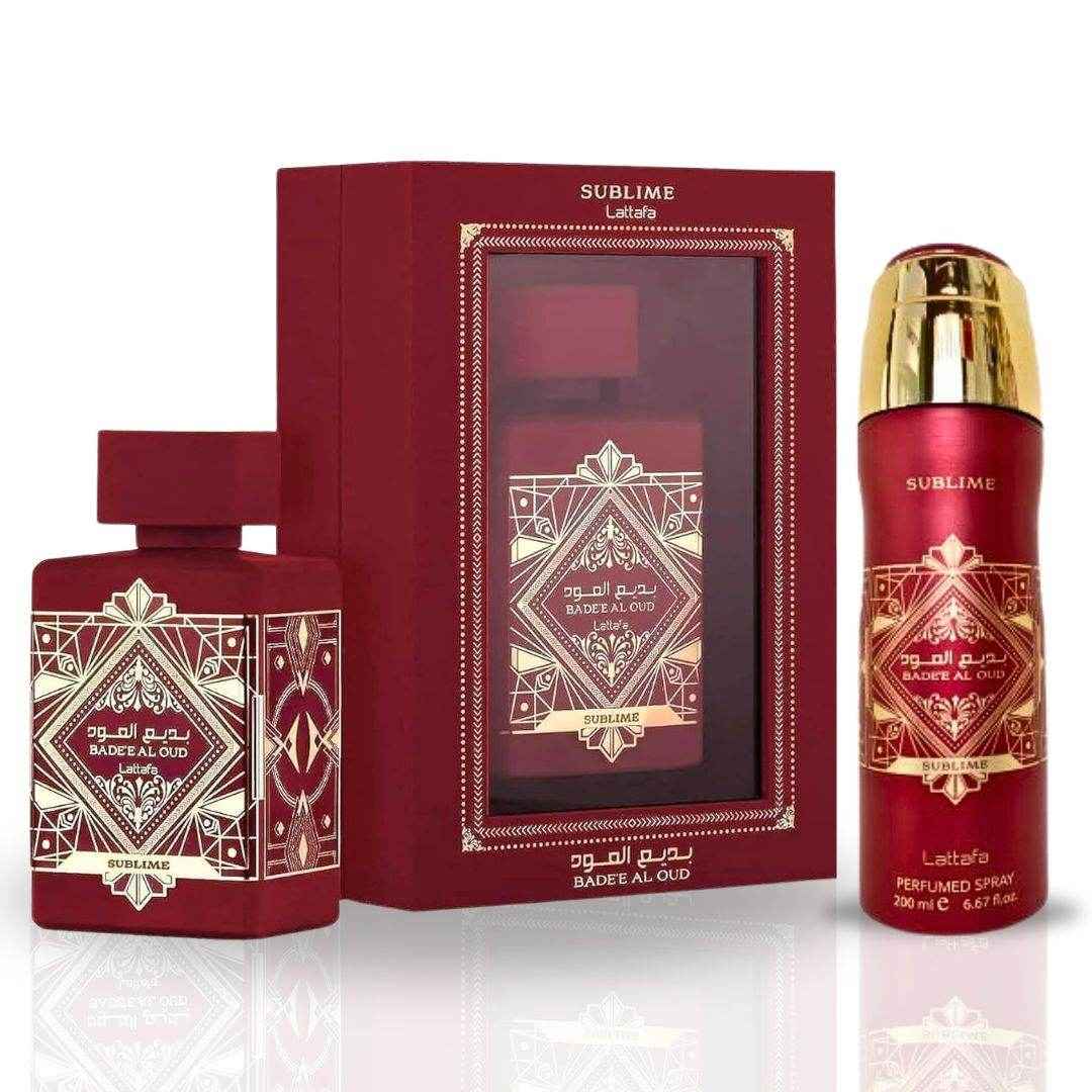 Bade'e Al Oud Sublime Set (100ml Perfume + Deodorant Spray by choice) - Arabuli Perfumes