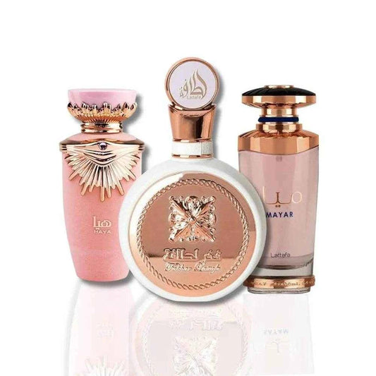 Haya + Fakhar Women + Mayar (Pack of 3 perfumes) - Lattafa - Arabuli Perfumes