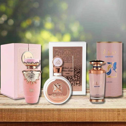 Haya + Fakhar Women + Mayar (Pack of 3 perfumes) - Lattafa - Arabuli Perfumes