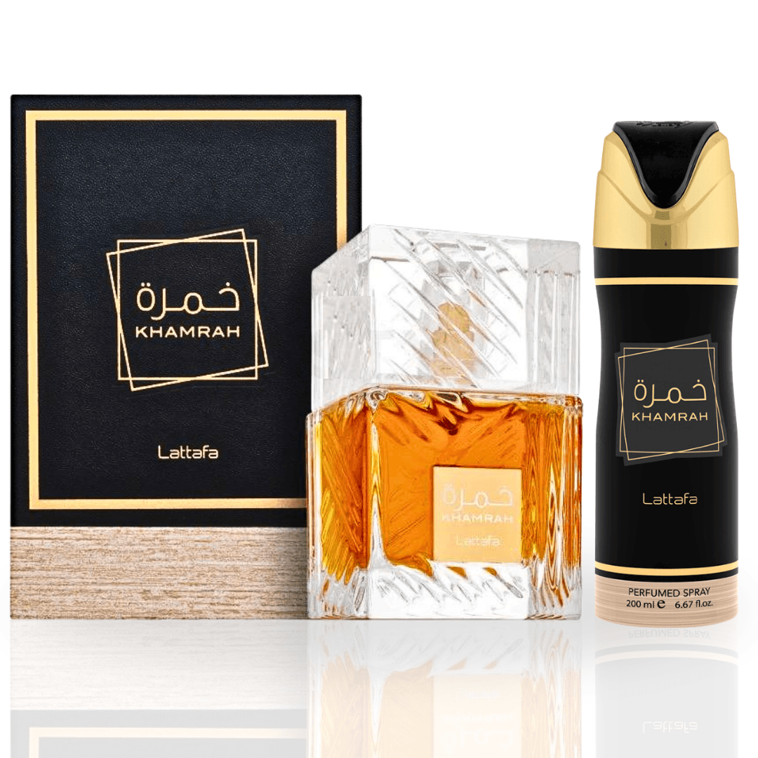 Lattafa Khamrah Set - (100ml Perfume + 200ml Deodorant Spray by choice) - Arabuli PerfumesLattafa Khamrah Set - (100ml Perfume + 200ml Deodorant Spray by choice) - Arabuli PerfumesArabuli PerfumesLattafa Khamrah Set - (100ml Perfume + 200ml Deodorant Spray by choice)